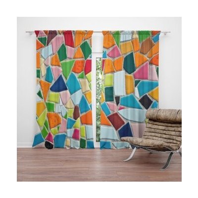 Sablio Závěs Barevná mozaika: 2ks 140x250cm – Hledejceny.cz