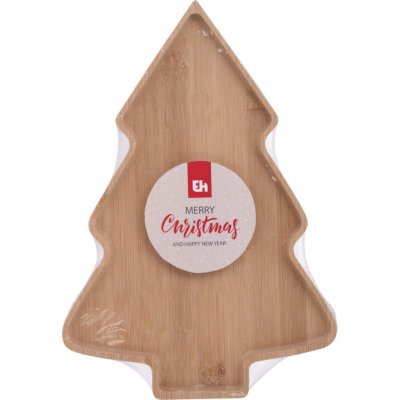 EH Excellent Houseware Dřevěný talíř vánoční stromeček XMAS béžová – Hledejceny.cz