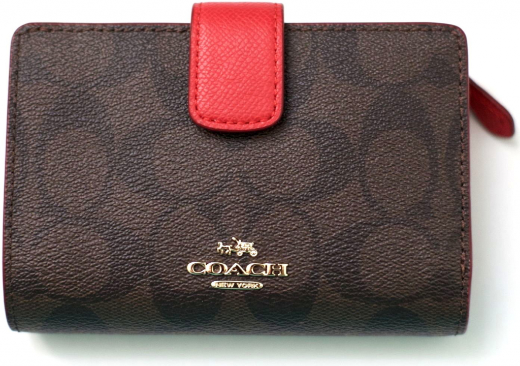 Coach peněženka signature medium brown red F54023 od 3 410 Kč - Heureka.cz