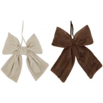 Chic Antique Sada 2ks textilní závěsné mašle Chic – béžová & mocca - 22*26/ 28*36 cm - Chic Antique – Hledejceny.cz