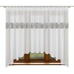 BytoTex Hotová záclona s řasící páskou L239 bílá se zirkony 400x155 cm – Hledejceny.cz