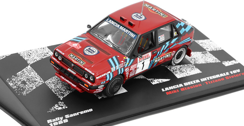 DeAgostini Lancia Delta Integrale 16V Rally Sanremo 1:43 - Rallye automobily časopis s modelem #48