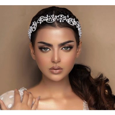 B-TOP Čelenka do vlasů s krystaly Beauty - stříbrná – Zboží Dáma