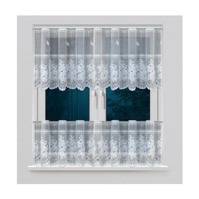 Dekorační vitrážová žakárová záclona RAMSES 70 bílá 300x70 cm (cena za vrchní díl) MyBestHome – Hledejceny.cz