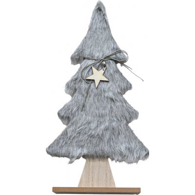 Textilomanie Dekorační vánoční stromeček s kožešinou LUSH 41 cm různé barvy Barva: Světle šedá 40x45 cm – Zboží Mobilmania