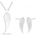 Biju set z chirurgické oceli andělské křídlo řetízek náušnice se zirkony 179 – Zboží Dáma