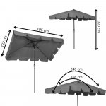 SPRINGOS PALMA GU0037 Zahradní slunečník 230 cm, tmavě šedý – Hledejceny.cz