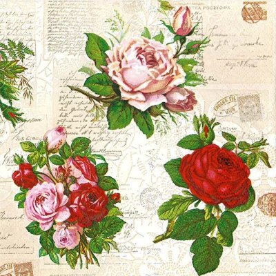 Maki Pol-Mak Collection Ubrousek 33x33cm Úžasné růže – Zboží Dáma