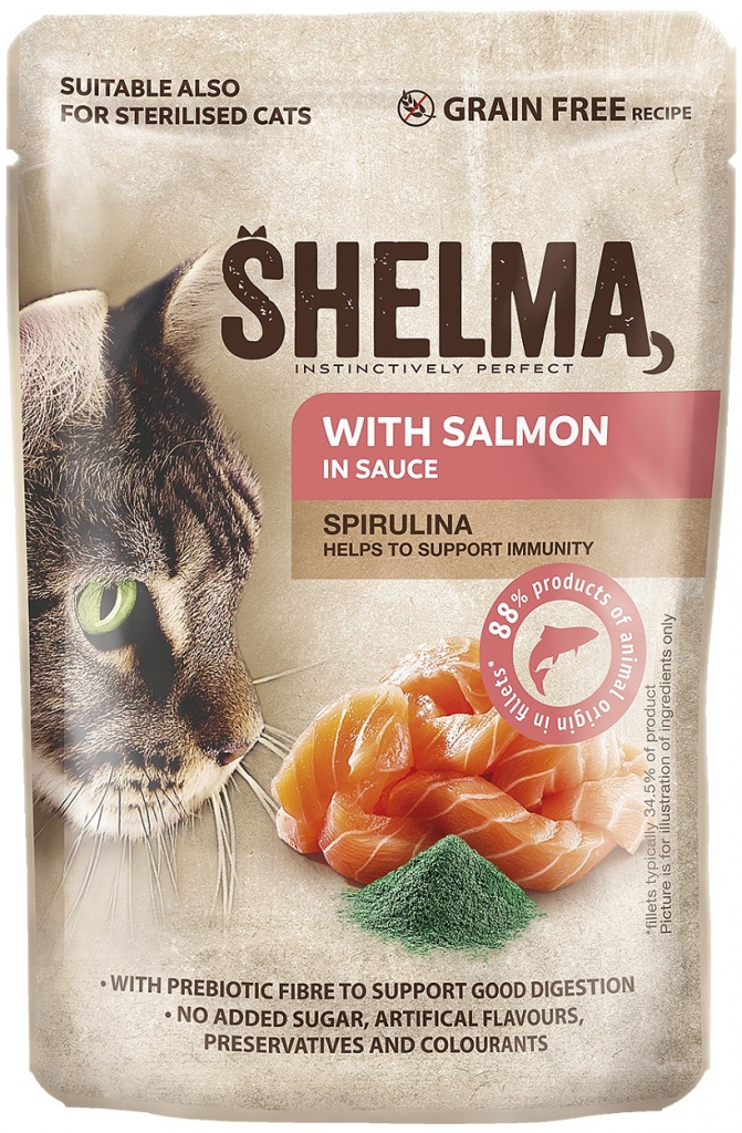 Shelma kočka losos se spirulinou v omáčce 85 g