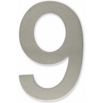 Čísla na dveře 100mm nerez samolepící Varianta: číslice 9 – Sleviste.cz