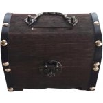 POKLADNIČKA na peníze VELKÁ TRUHLA DIKOM DŘEVĚNÁ KRABIČKA 17,5 CM – Zbozi.Blesk.cz