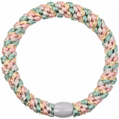 KKNEKKI Gumička do vlasů Kknekki Faded Green Pink Glitter, růžová barva, textil – Zboží Dáma