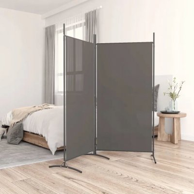 VidaXL Paraván 2dílný antracitový 175 x 180 cm textil – Sleviste.cz