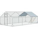 PAWHUT Výběh pro slepice XXL s hřadem kovový se střechou 600 x 195 x 300 cm – Sleviste.cz