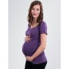 Těhotenské a kojící tričko Bobánek těhotenské tričko krátký rukáv fialové