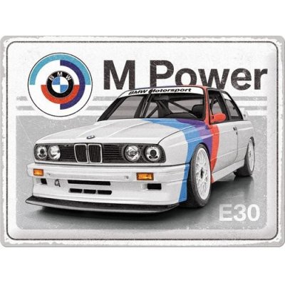 Postershop Plechová cedule: BMW Motorsport M Power E30 - 40x30 cm