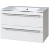 Koupelnový nábytek EBS Pure Skříňka s keramickým umyvadlem slim 81 cm, bílá 1 set