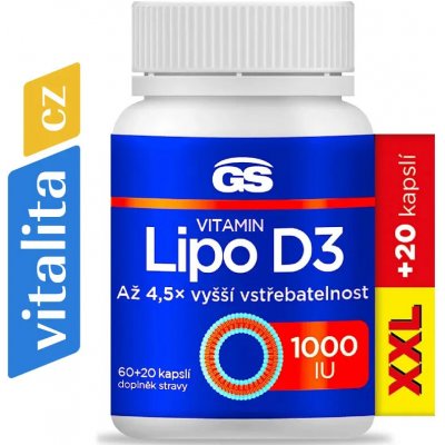 GS Vitamin Lipo D3 1000 IU XXL 80 kapslí – Hledejceny.cz