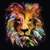 Obraz Skleněný obraz Colorful Lion Head 30x30