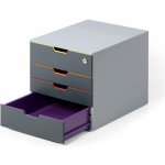 Durable Varicolor box 4 zásuvky (1 uzamykatelná) šedý – Zbozi.Blesk.cz