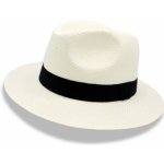 Krumlovanka letní klobouk Fedora v Panama stylu s černou stuhou P-441123/55 krémový – Zboží Dáma