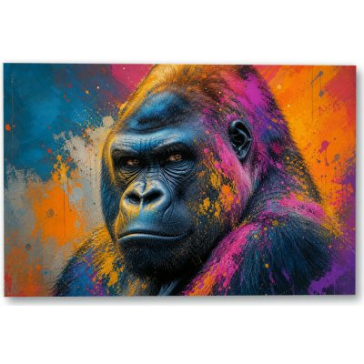 Plakát – Portrét gorily v pop-artových barvách 135 × 90 cm Bez rámu Ne Bez rámu – Hledejceny.cz
