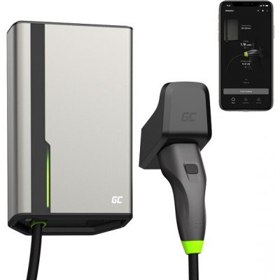 Green Cell GC HabuDen Wallbox 22kW 32A 7,5m kabel typu 2 Smart EV nabíjecí stanice s aplikací GC Bluetooth WiFi | Zboží Auto