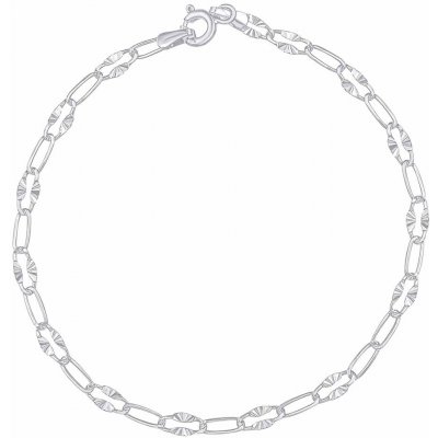 Silvego Zlatý náramek Paper Clip se Sunburst očky z bílého zlata 3,5 mm FNN1072BGW – Hledejceny.cz