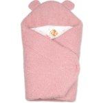 Baby Nellys Beránková zavinovačka s kapucí bavlna beránek Teddy Baletka pudrově růžová – Sleviste.cz
