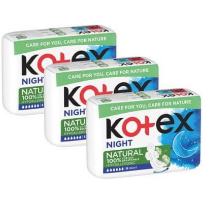 Kotex Natural Night vložky 3 x 6 ks