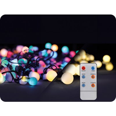 Solight LED 2v1 venkovní vánoční řetěz koule dálkový ovladač 200LED RGB+bílá – Hledejceny.cz