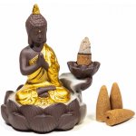 Nefertitis Stojánek pro vonné kužely s tekoucím kouřem Buddha cca 12 cm – Zbozi.Blesk.cz