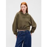 GAP mikina s kapucí Logo Cropped zelená – Zboží Dáma