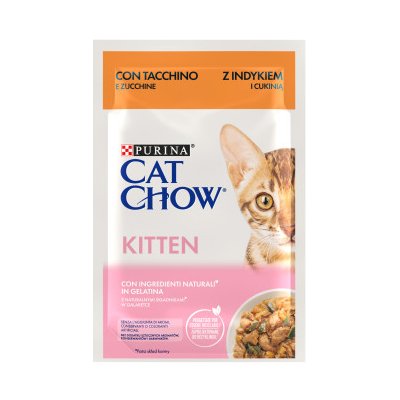 CAT CHOW Krmivo pro koťata s krůtím masem a cuketou v želé 85 g