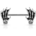 Piercingate piercing do bradavky ruce kostry PBR00041 stříbrná – Zboží Dáma