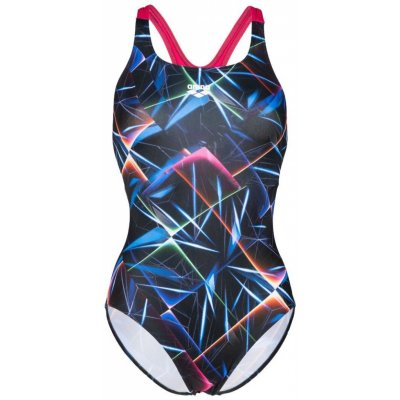Arena Women Swimsuit Swim Pro Back Allover Black/Multi/Freak – Zboží Mobilmania