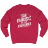 Pánský rolák Svetr s potiskem "San Francisco, California" městský styl z pobřeží Pacifiku Fire Red