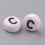 Bílá písmenka, kolečko, 7x4mm – Zboží Dáma