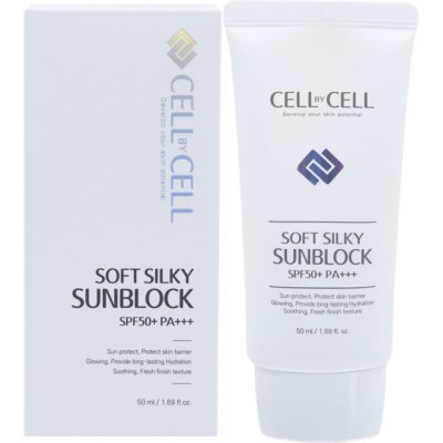 CELL BY CELL - SOFT SILKY SUN BLOCK SPF50+ PA+++ - Hydratační pleťový krém s SPF50+ 50 ml – Zboží Dáma