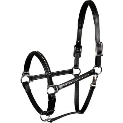 HARRY'S HORSE Kožená ohlávka Crystal černá – Zboží Mobilmania