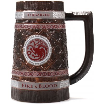 CurePink Keramický pivní korbel Game Of Thrones Hra o trůny Stark 850 ml – Zboží Dáma
