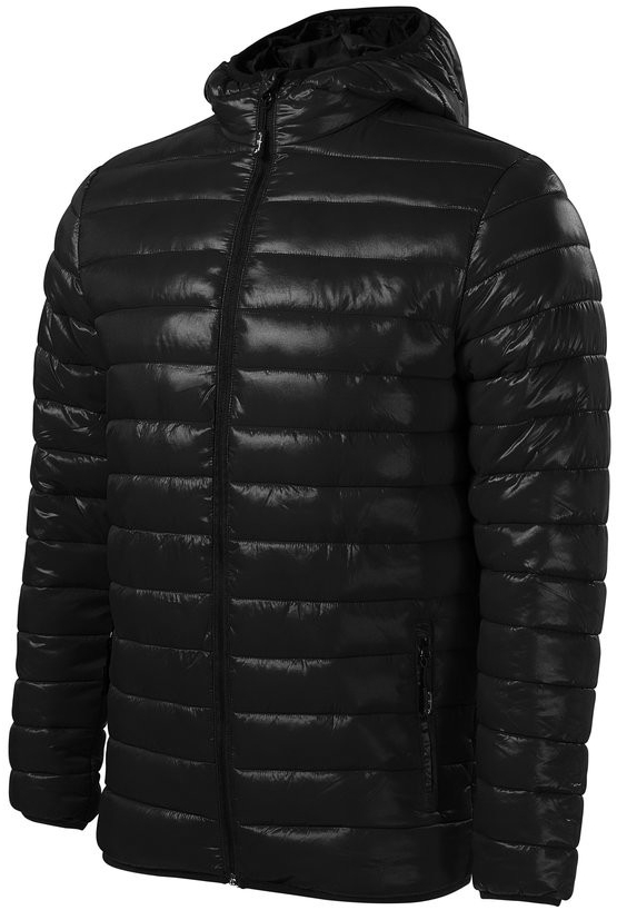 Malfini Černá prošívaná pánská bunda se zipem s kapucí Everest PREMIUM