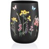 Váza Černá skleněná váza na květiny Crystalex Herbs 180 mm