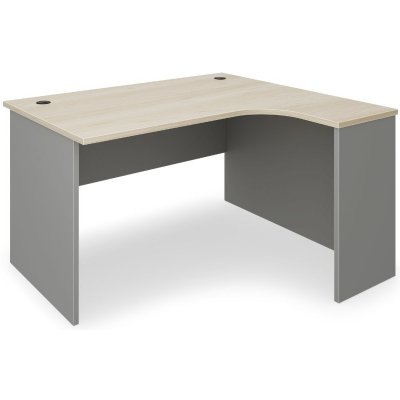 Rauman Rohový stůl SimpleOffice 140 x 120 cm, pravý, dub světlý / šedá