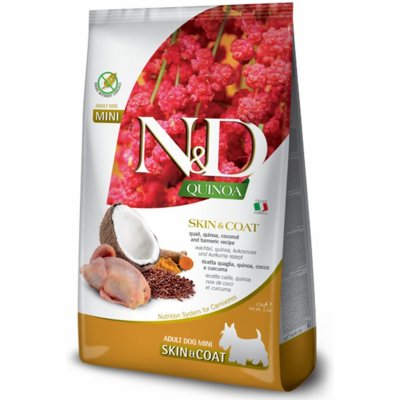 N&D Quinoa Dog Adult Skin & Coat Grain Free quail & coconut 2,5 kg – Hledejceny.cz