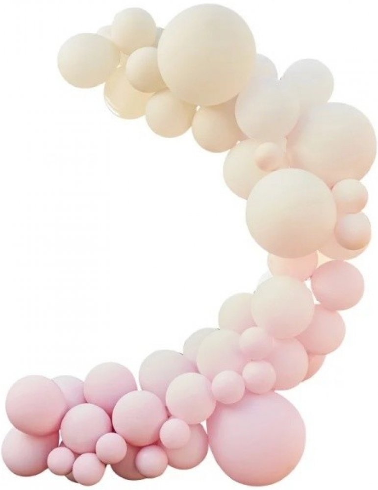 Sada balónků na balónkový oblouk OMBRÉ tělová-růžová – Zboží Dáma
