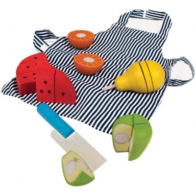 Bigjigs Toys dřevěné krájecí ovoce se zástěrou – Zboží Dáma