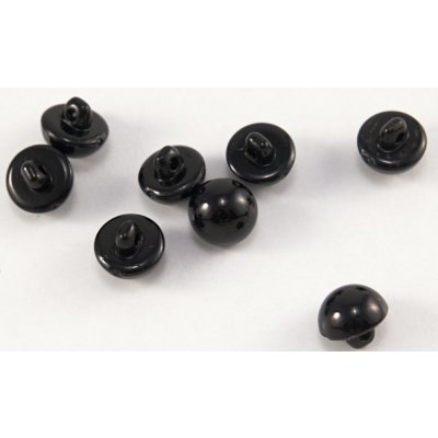 Knoflík ve tvaru perličky se spodním přišitím - černá - průměr 1 cm
