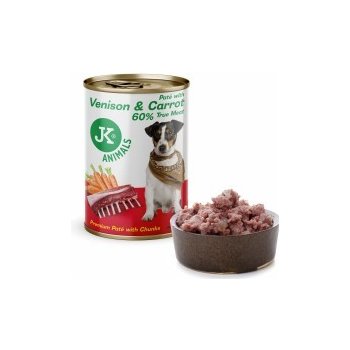 JK Animals Venison & Carrot Premium Paté with Chunks superprémiová masová 400 g