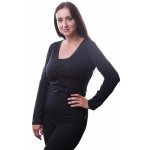 Jožánek Klaudie kojící tričko vsadka v barvě dlouhý rukáv černá – Zboží Dáma